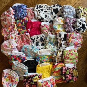 Lot of 35 Simplex All-In-One Cloth Diapers - See Description & Photos for sizes